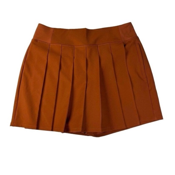 NWOT Athleta High Rise Endless Pleated Rust Orange Skort Shorts - Picture 9 of 9